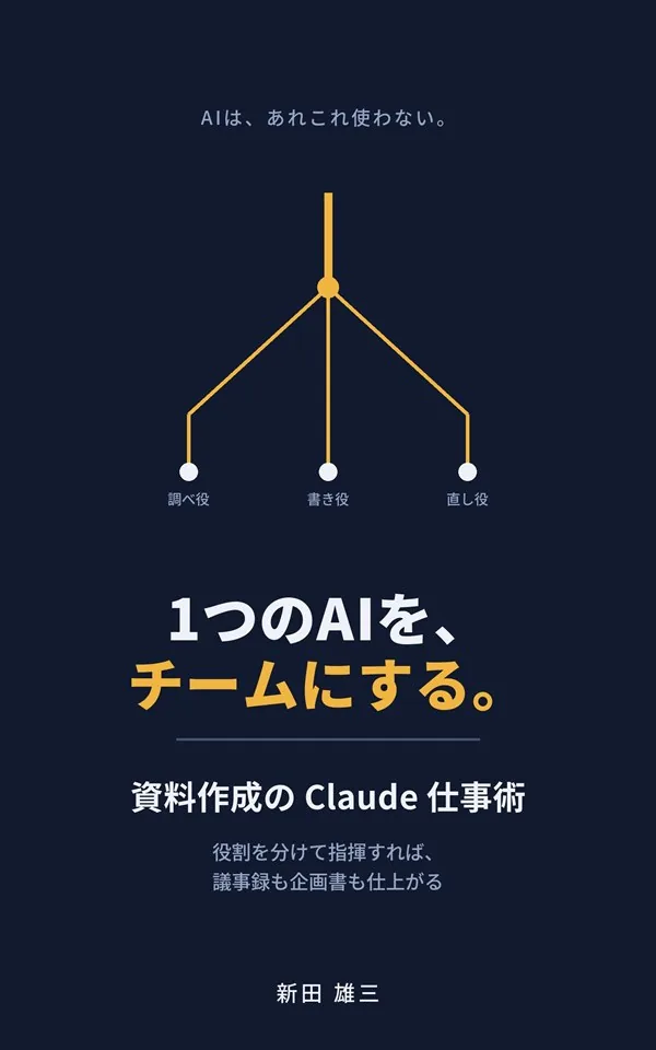 書籍『1つのAIを、チームにする。資料作成のClaude仕事術』表紙